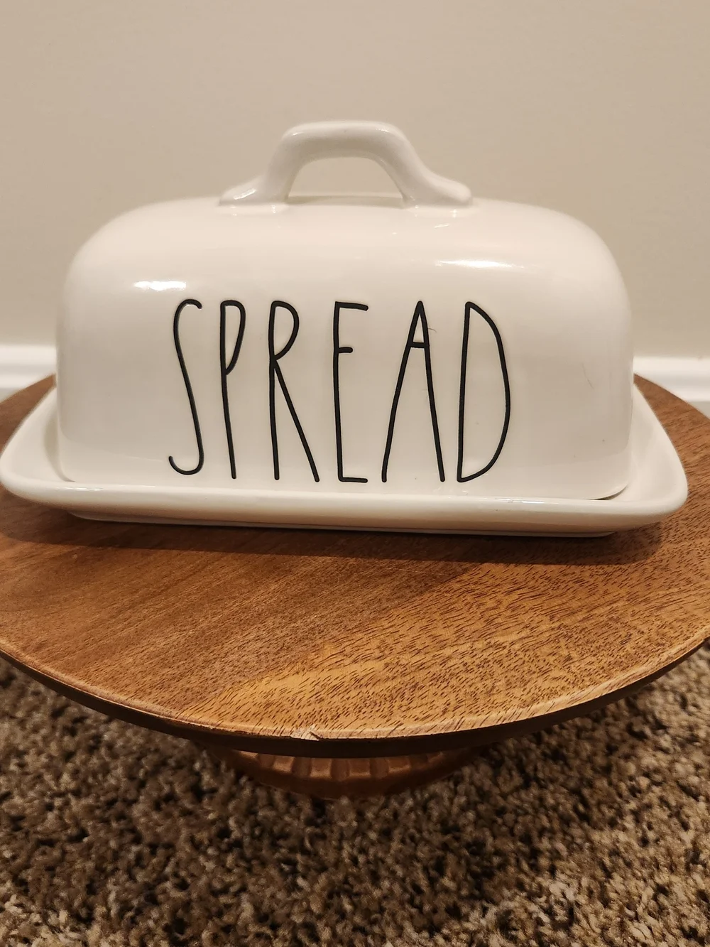 Rae Dunn Artisan Collection Ceramic 'SPREAD' Butter Dish From Magenta